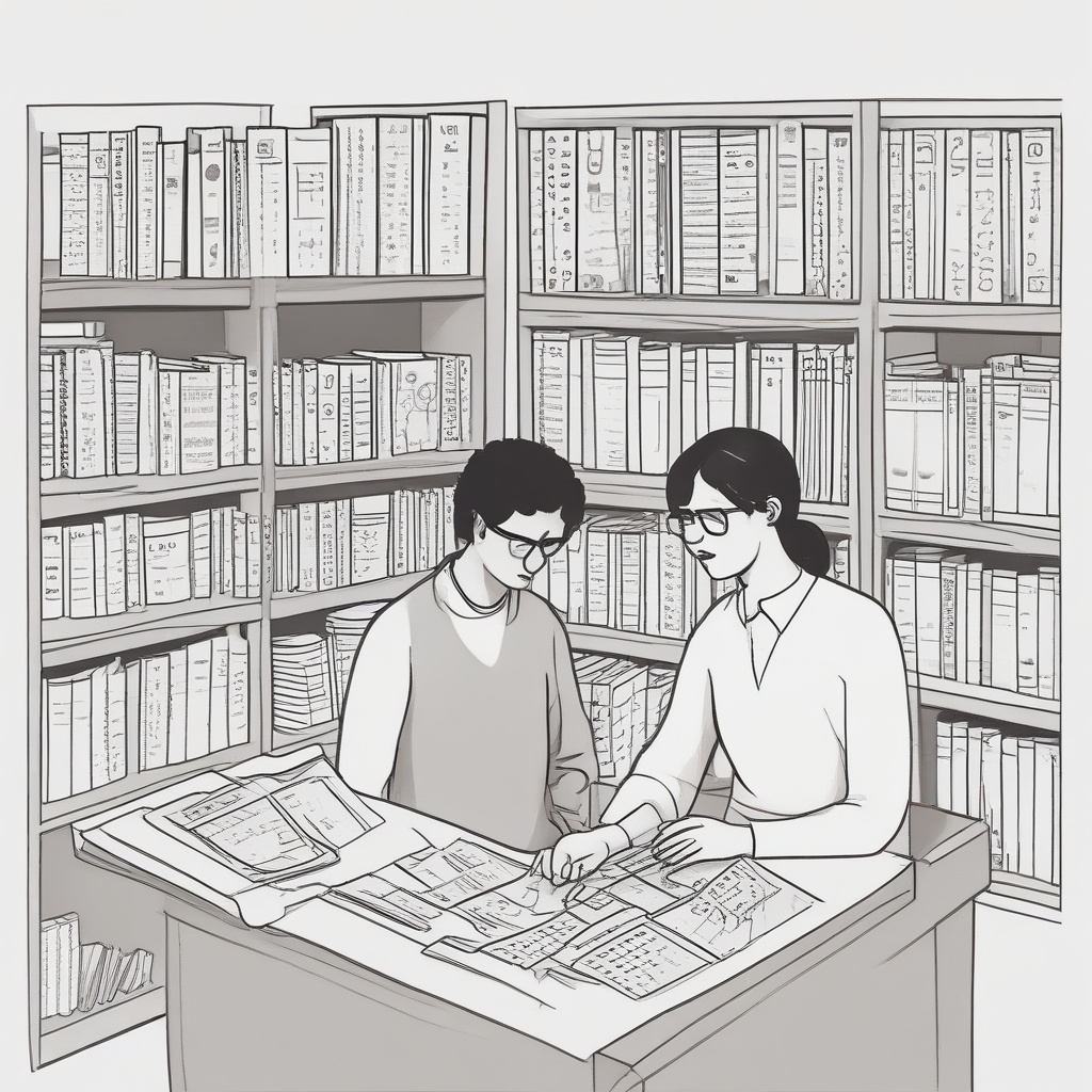 Illustration of a person organizing and labeling data files